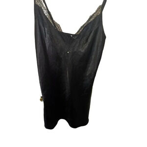Victoria's Secret Women's Black Lace Trim Slip Dress Chemise Size S